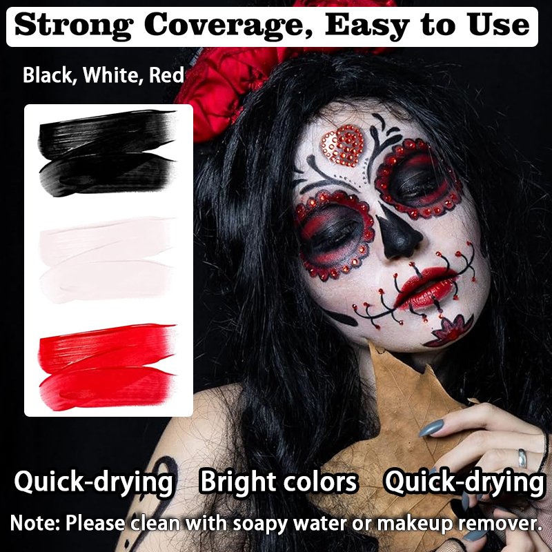 3pcs Black White Red Water‑Bas - огляд і ціна Cosplay Prop Paint