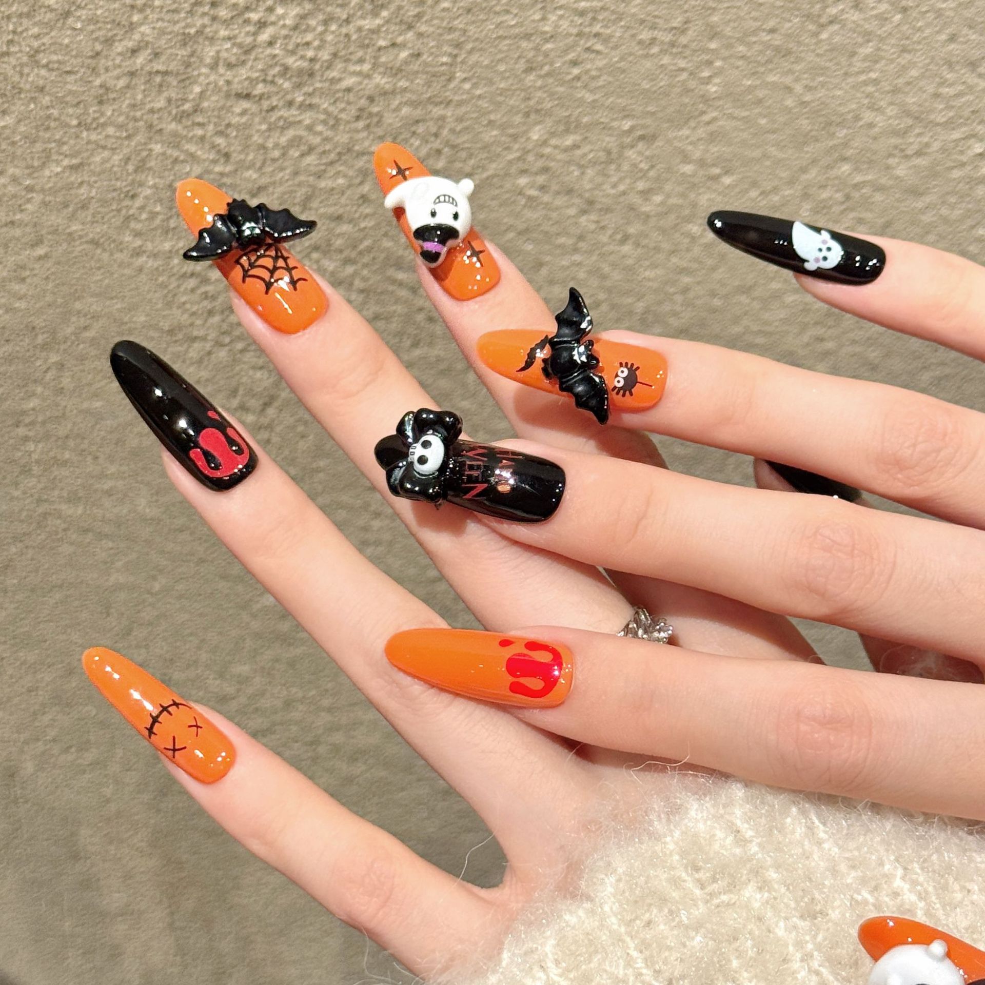 10Pcs Long Oval Press On Nails - огляд і ціна Cosplay Bat Prop
